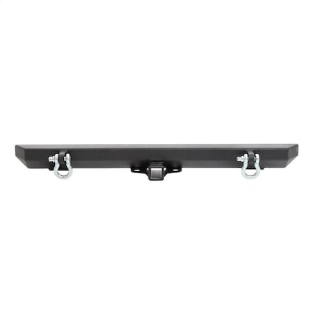 Smittybilt 7606 WRANGLER CJ/YJ/TJ/LJ SRC CLASSIC ROCK CRAWLER REAR BUMPER W/2IN RECEIVER & DRINGS; BLACK TEXT 76750D